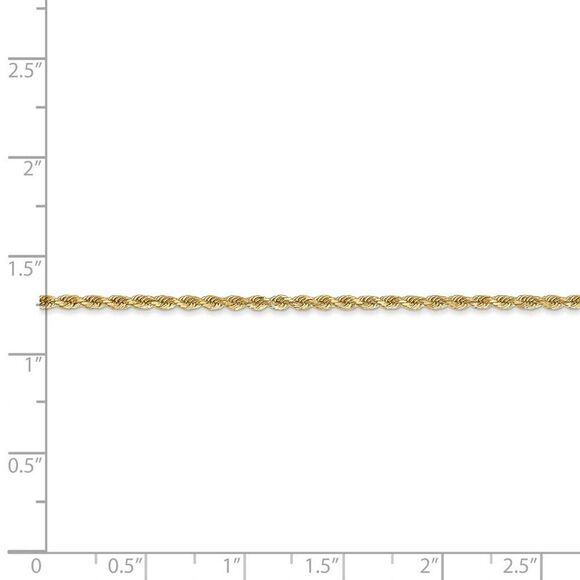 1.75mm, 14k Yellow Gold Solid Diamond Cut Rope Chain Necklace, 28 Inch - Picture 4 of 7